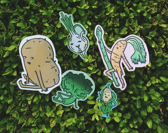 Sexy Veggie Sticker Pack | vegan sticker | veg sticker | veggie illustration