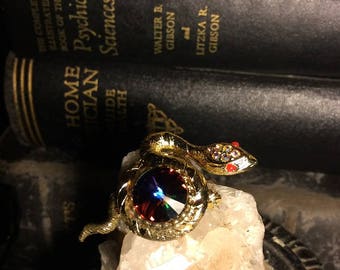 Vintage SNAKE BROOCH Purple Jewel at Gothic Rose Antiques