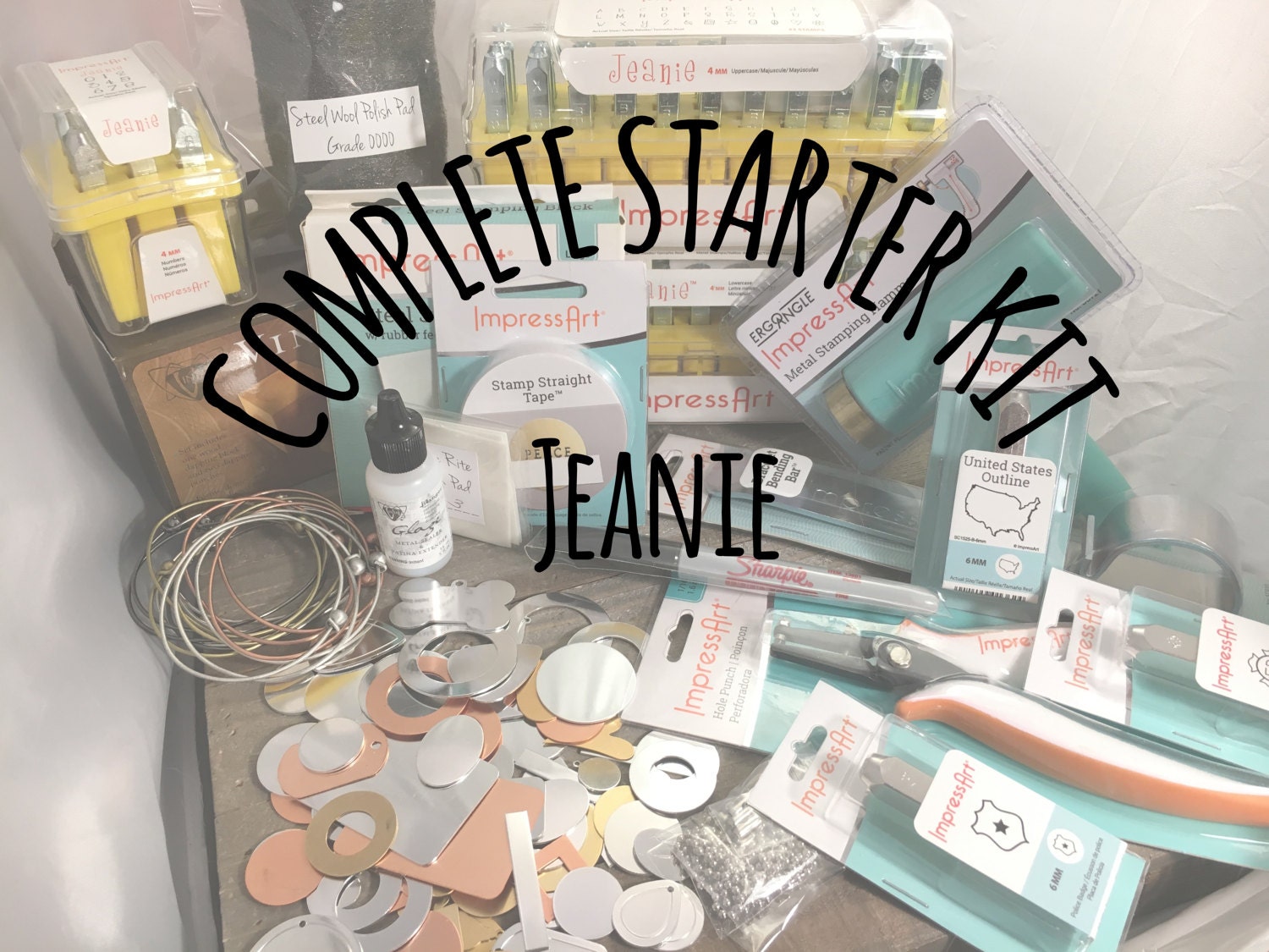 Jeanie Complete Starter Kit for Jewelry Making Hand Stamped