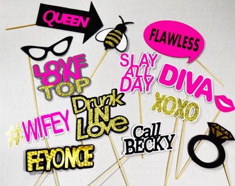 Beyonce signs party props , photobooth signs beyonce inspired