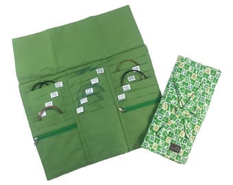 Della Q Tri-Fold Circular Knitting Needle Case 1145-1 Limited Edition Cotton in a Variety of Colors