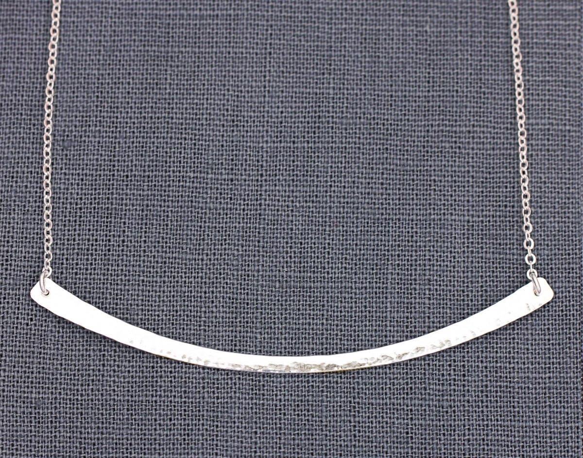 Bar Necklace .999 pure silver bar necklace hammered bar