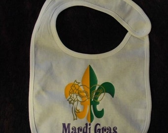 mardi gras baby bib