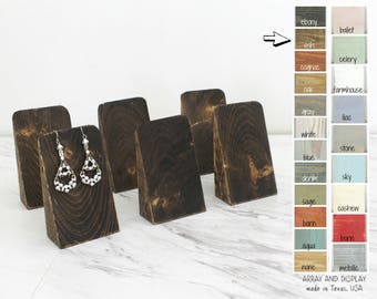Wood Earring Displays SET, Earring Stands, Jewelry Displays, Earring Tree, Earring Holder, Choose the Color