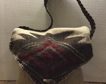 Repurposed Felted Sweater Boho Bag Purse