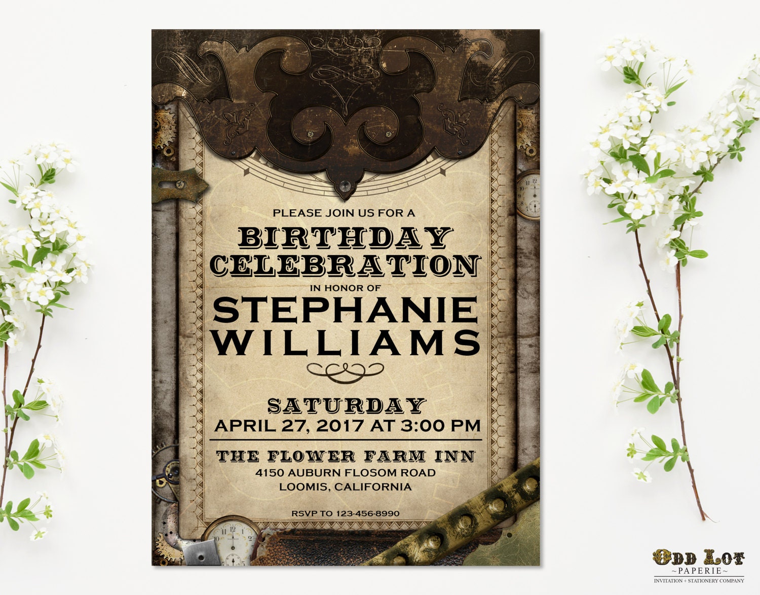 Steampunk Invitation Steampunk Birthday Invitation Printable