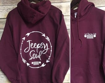 Just For Jeep Girls Logo Hoodie {Jeepsy Soul} - Adult Heavyweight Hoodie