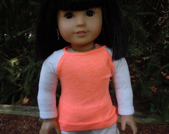 Baseball t-shirt to fit 18 inch or american girl doll