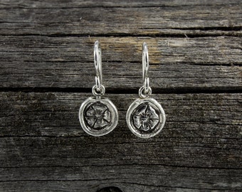 Handmade Sterling Silver Wild Rose Roots Earrings