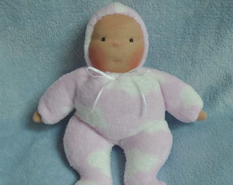 Fretta's Waldorf style floppy Baby, 11" / 28 cm tall. Soft child friendly baby doll.