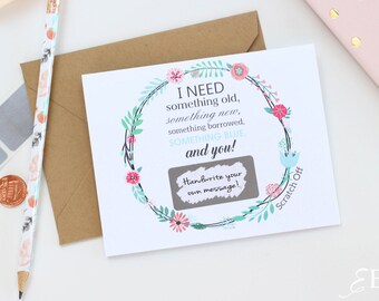 2 DIY Custom Add Your Own Message! Will You Be My Bridesmaid?, Maid of Honor, Flower Girl Scratch Off Note Cards - Bridal Shower