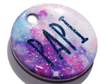 Custom Pet Tag - Dog ID Tag - Cat ID Tag - Cute Pet Tag - Galaxy Print Customized Pet Tag - Pet ID Tags for Dog Cat - Kawaii (Lunala)