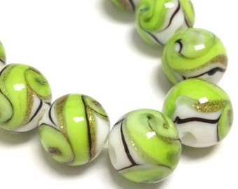 8pc 12mm handmade round lampwork glass beads-OFF171
