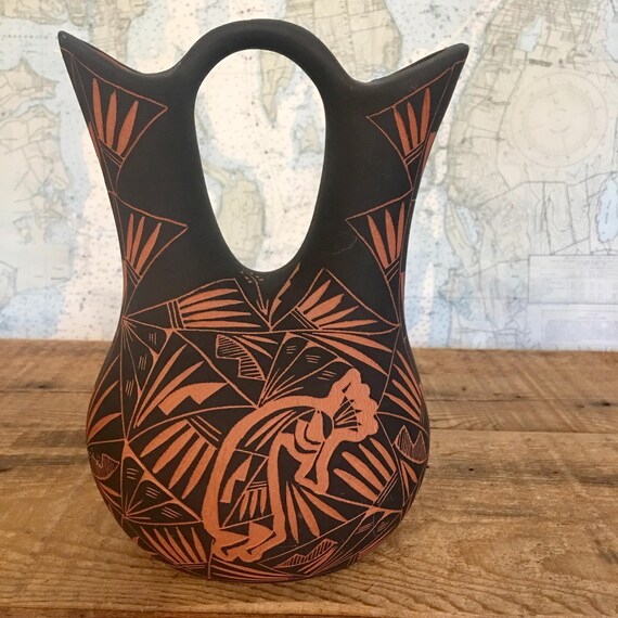 wedding vase Native American pottery vase wedding