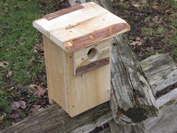 Rustic cedar Eastern Bluebird nest box by bluebirdshop1 on Etsy
