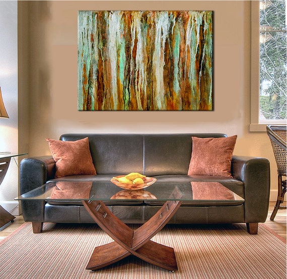 Rustic Wall Art Print Abstract Painting Extra Large Metal