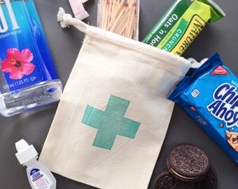 First Aid Cross Bag - Hangover Kit Bag- Recovery Bag Kit- Bachelor Favor-Party Favor- Hangover Kits Bags-Bachelorette Gift- Wedding Hangover
