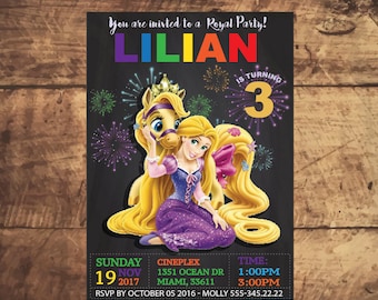 TANGLED RAPUNZEL Birthday invitation, Disney, disney princess, printable, Invitacion, invitation d'anniversaire, invito compleanno
