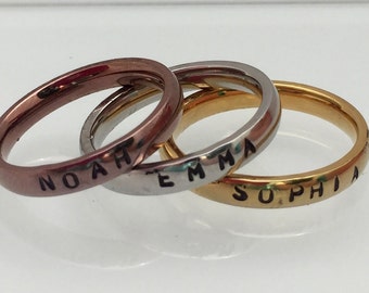 Name Rings Stackable 3mm
