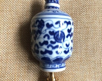 Blue And White Ginger Jar Porcelain Lamp Finial Chinoiserie Home Decor Decorative Lighting Parts