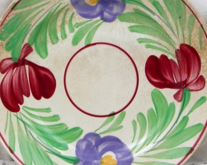 Antique French Dessert Plate Ceramic Plate Hand-painted Flower Pattern, Sarrguemines Digoin, French Country Decor, Vintage Home, Retro Decor