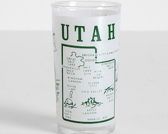 1950s 60s Utah souvenir glass * SM012