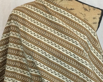 African Java Print Fabric--African Print Fabric--Tuareg Design Print--Brown/Cream Vines and Chevron Stripes--African Fabric by the HALF YARD