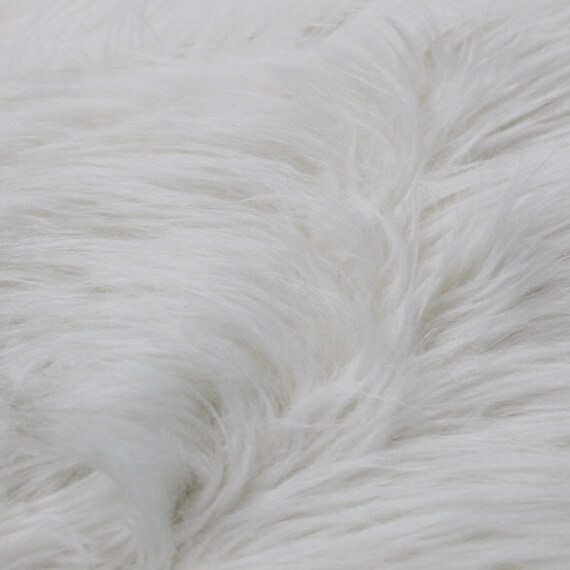 White 60 Wide Shag Fur Fabric by the yardSoft Fake Fur