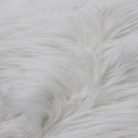 White 60 Wide Shag Fur Fabric by the yardSoft Fake Fur