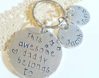 Fathers Day Gift Personalized, Dad Gift, Dad Keychain, Gift for Dad, Father's Day gift, This dad belongs to... Best dad, Dad gift