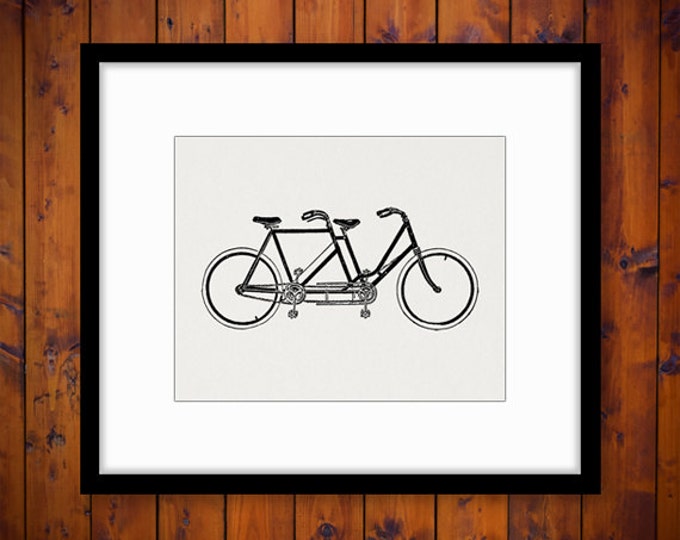 Digital Printable Vintage Tandem Bicycle Download Two Seat Bicycle Graphic Image Antique Clip Art Jpg Png Eps HQ 300dpi No.4233