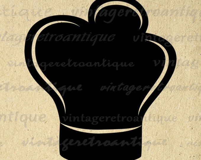 Chef's Hat Printable Graphic Image Illustration Download Digital Antique Clip Art Jpg Png Eps HQ 300dpi No.3339