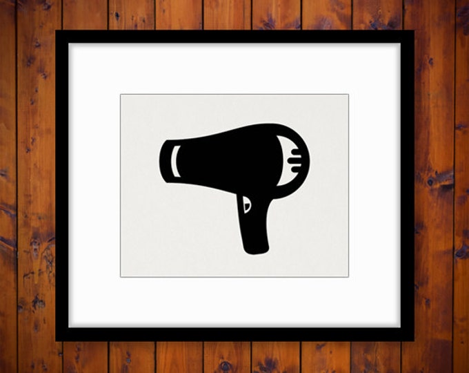 Printable Digital Blow Dryer Graphic Salon Hairdresser Download Barber Image Vintage Clip Art Jpg Png Eps HQ 300dpi No.4315