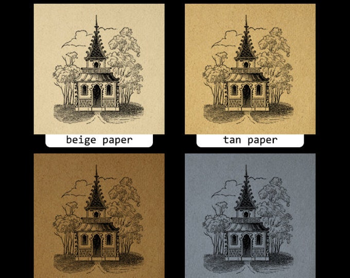 Printable Antique House Digital Graphic Download Image Vintage Clip Art Jpg Png Eps HQ 300dpi No.704