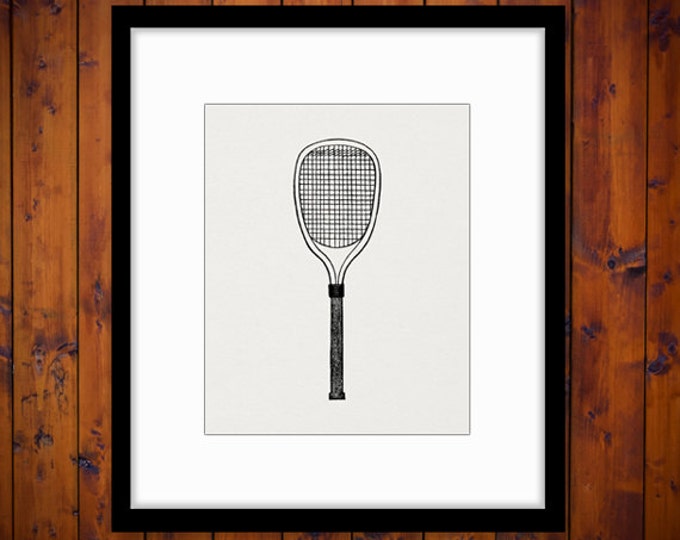 Digital Tennis Racquet Image Graphic Tennis Racket Printable Download Antique Clip Art Jpg Png Eps HQ 300dpi No.4223