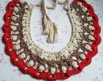 Crochet necklace, necklace, Jewelry, Fine jewelry, colorful jewelry, Crochet, Crochet OOAK, Collar, Crochet Collar, lose Collar, Neckpiece