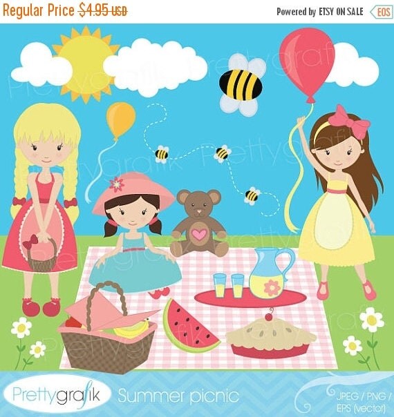 80% OFF SALE Picnic day clipart commercial use, vector graphics, digital clip art, digital images - CL527 Il_570xn