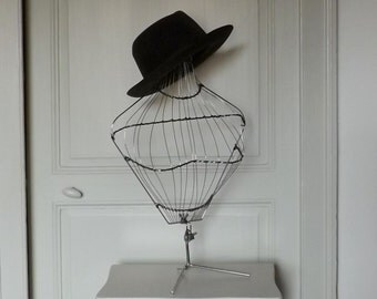 French mannequin wire mannequin bust industrial decor shop display mannequin vintage clothing display shop display mannequin decorator item