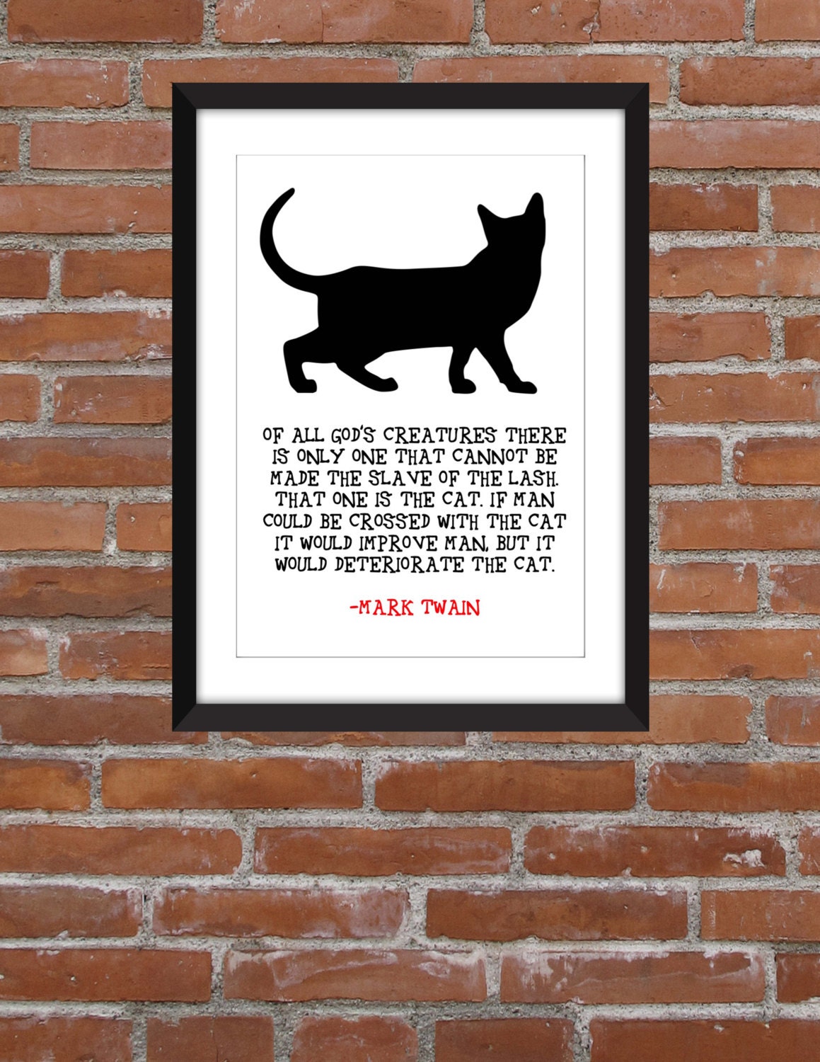 Mark Twain Print Mark Twain Cat Quote Cat Quote Cat Lover