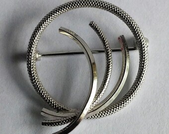 Vintage VD (Van Dell) Sterling Silver Abstract Brooch Pin