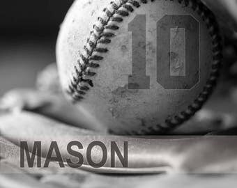 Personalized baseball gifts, Baseball art, Game room art, Baseball gift, Canvas Sports decor, Boys room art, team gifts, Sports // Baseball