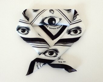 Hipster scarf, Eyes Illuminati, Neckpiece, Neckerchief foulard.