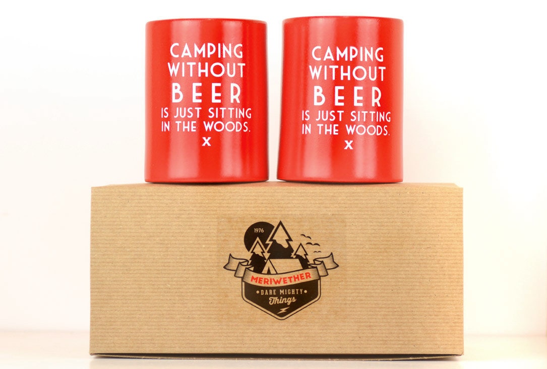 Download Camping Without Beer Vintage Beer Can Cooler
