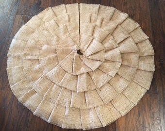Ruffled Burlap Christmas Tree Skirt