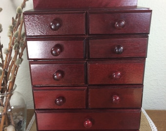 Wood Chest of Drawers *FREE SHIPPING* Apothecary Cabinet, Jewelry Chest, Spice Box, Drawer Cabinet