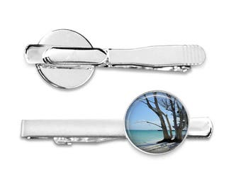 Tree By The Sea Cuff Links or Tie Clip