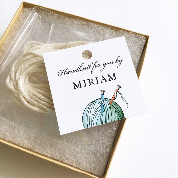 Knitting Tags Customized Clothing Hang Tags by GalleryintheGarden
