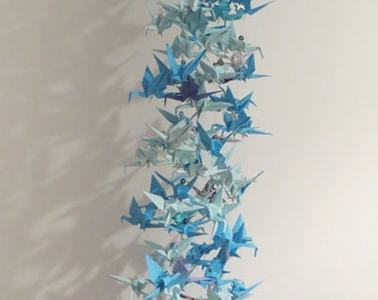 Origami Cranes - shades of blue