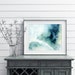 Serene Blue Teal Watercolor Abstract painted background
