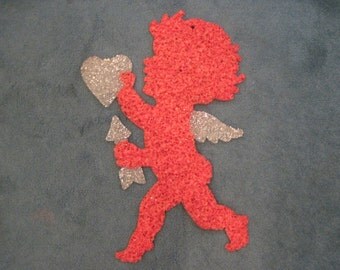 Valentines Day-Large Cupid Melted Plastic Popcorn Wall Hanging